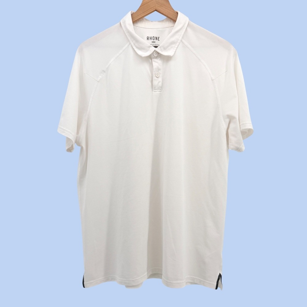 Rhone Polo Shirt Mens XL White Short Sleeve Performance Activewear Athleisure
